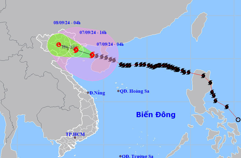 Bão Yagi dự báo đổ bộ vào Quảng Ninh - Hải Phòng 